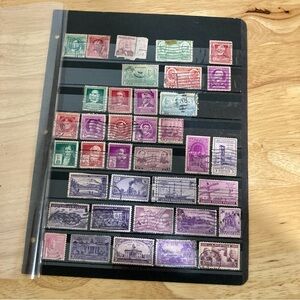 Vintage Stamp Collection Page Ephemera US Stamps